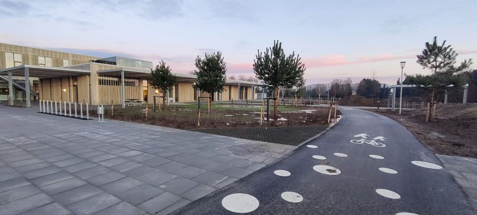 Byggeriet af Erlev Skole i Haderslev er et af de seneste eksempler på, når vækst og velfærd går hånd i hånd. Foto: pressefoto