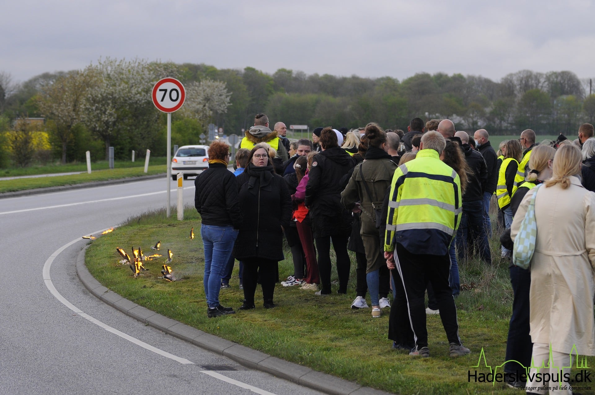 Et fakkeloptog, for at sætte fokus på uheldskrydset blev afholdt den 12. maj 2021 Foto: René Holm