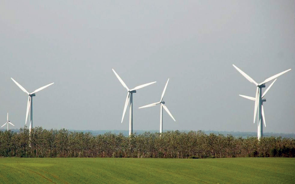 Fig 1: Nogle af de ældre vindmøller syd for Kastrup. Møllerne blev opstillet i 1996 og er nu mere end 25 år gamle. Foto fra debatoplæg/Haderslev Kommune