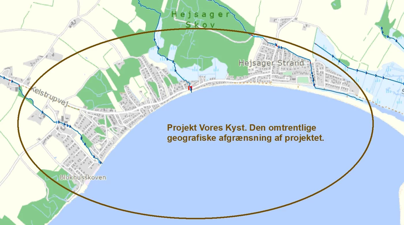 Området der skal kystsikres Illustration: Haderslev kommune